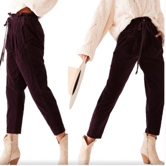 Free People Pants - Free People Purple Ankle Cropped Pants